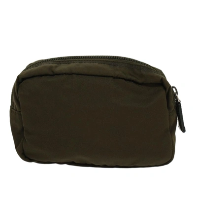 Shop Prada Tessuto Khaki Synthetic Clutch Bag ()