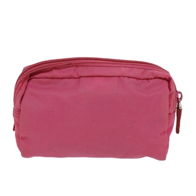 Shop Prada Tessuto Pink Synthetic Clutch Bag ()