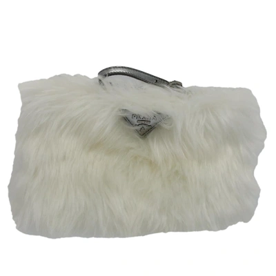 Shop Prada White Fur Clutch Bag ()