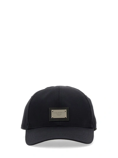 Shop Dolce & Gabbana Baseball Cap With Logo Plaque In Blue