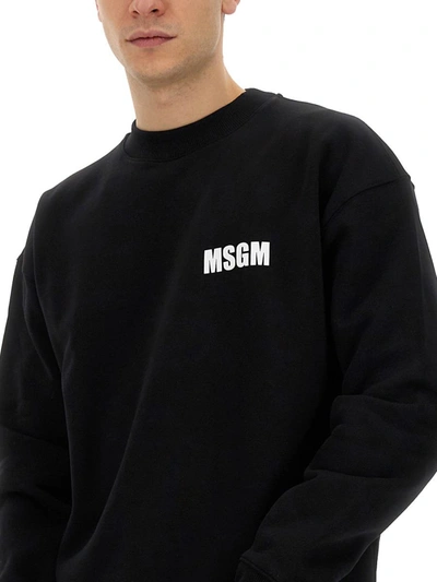 Msgm Sweatshirt With Logo In Black