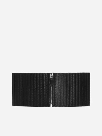 Shop Alaïa Leather High Belt In Black