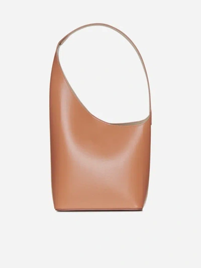 Shop Aesther Ekme Demi Lune Leather Bag In Copper Tan