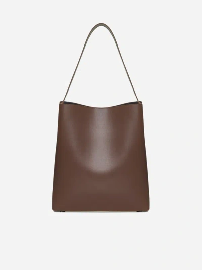 Shop Aesther Ekme Sac Leather Bag In Brunette