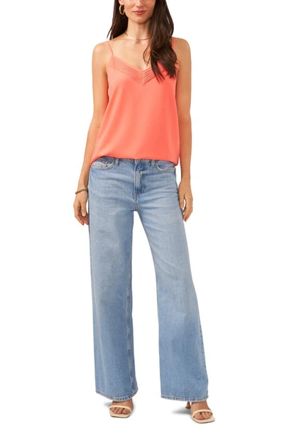 Shop 1.state Pintuck V-neck Camisole In Persimmon Orange
