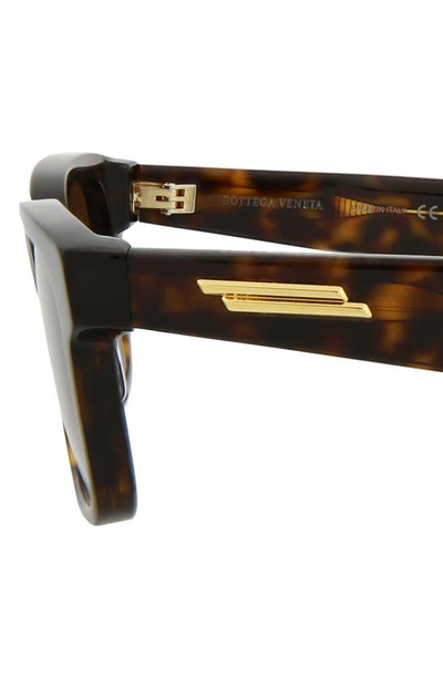 Shop Bottega Veneta 53mm Rectangular Sunglasses In Havana Brown