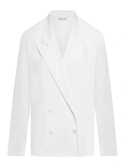 Shop Dries Van Noten Caplana Jacket In Cotton Poplin In White