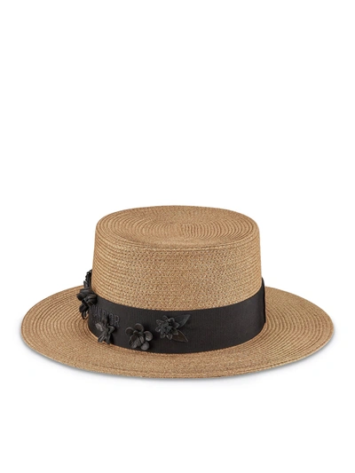 Shop Dior Odeo Narrow-brim Hat In Brown