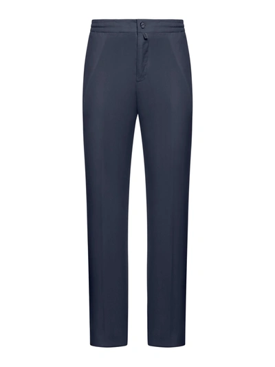 Shop Kiton Pants In Lyocell Blend In Blue