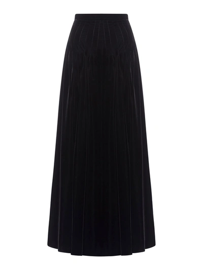 Shop Dior Long Flared Skirt In Black