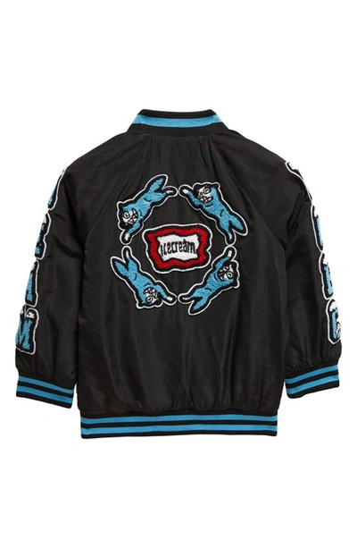 Shop Icecream Kids' Cold Varsity Jacket In Black