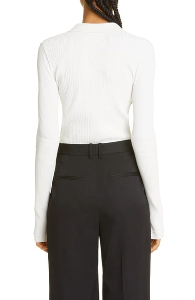 Maria Mcmanus Ribbed Collar Cardigan In Ivory