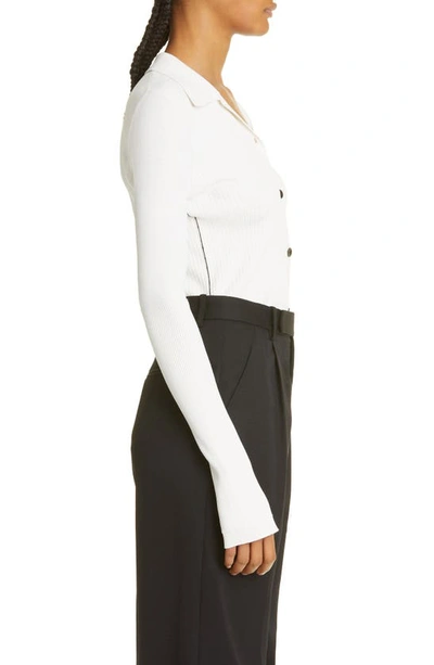 Maria Mcmanus Ribbed Collar Cardigan In Ivory