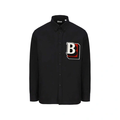 Shop Burberry Cotton Logo Shirt In Black
