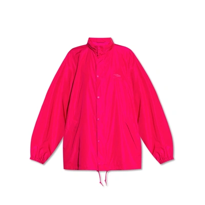 Shop Balenciaga Oversized Logo Jacket In Pink