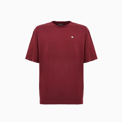 Shop Acne Studios T-shirt In Wine Red
