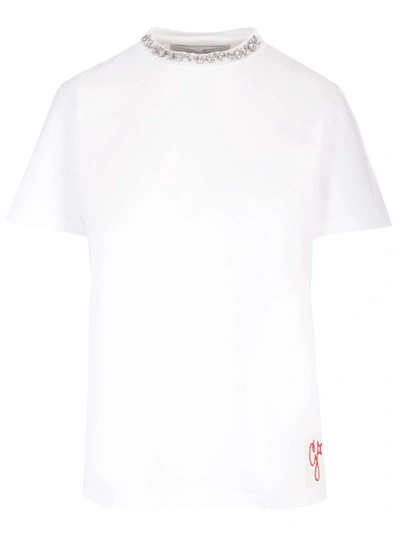 Shop Golden Goose Crystals Embellished T-shirt In White