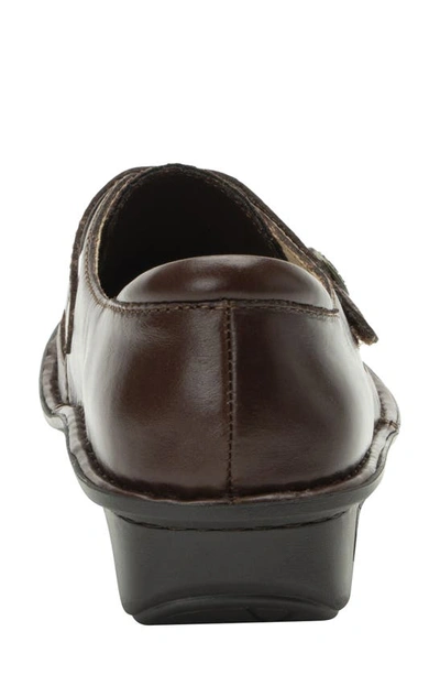 Shop Alegria By Pg Lite Single Strap Flat In Choco Luster