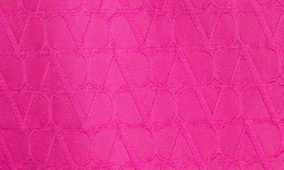 Shop Valentino Vlogo Toile Iconographe Oversize Snap-up Shirt Jacket In Pink Pp