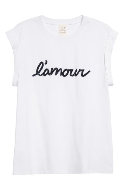 Shop Cinq À Sept L'amour Bella Sequin Graphic T-shirt In White/ Navy