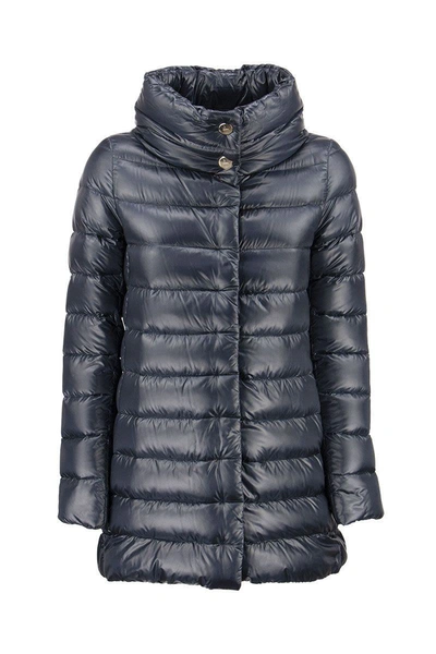 Shop Herno Amelia - Down Jacket With Ring Collar In Blue