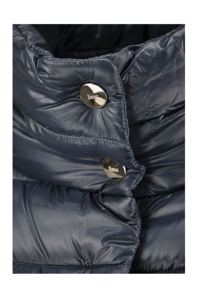 Shop Herno Amelia - Down Jacket With Ring Collar In Blue