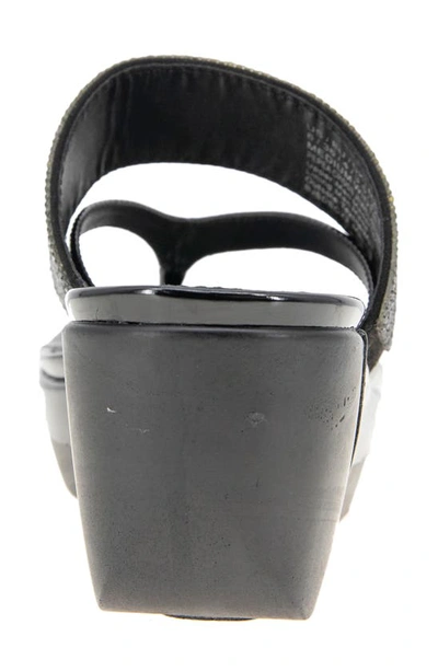 Shop Reaction Kenneth Cole Pepea Crystal Platform Wedge Sandal In Black Elastic