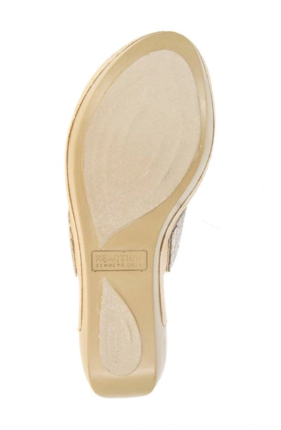 Shop Reaction Kenneth Cole Pepea Crystal Platform Wedge Sandal In Gold Elastic