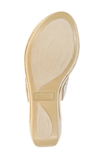 Reaction Kenneth Cole Pepea Crystal Platform Wedge Sandal In Gold Elastic