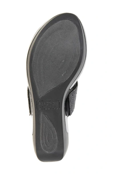 Reaction Kenneth Cole Pepea Crystal Platform Wedge Sandal In Black Elastic