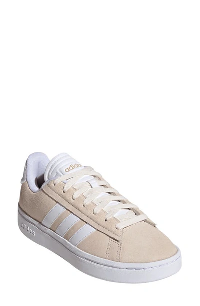 Adidas Originals Women's Grand Court Alpha Cloudfoam Lifestyle Comfort Casual Sneakers From Finish Line In White/ White/ Beige