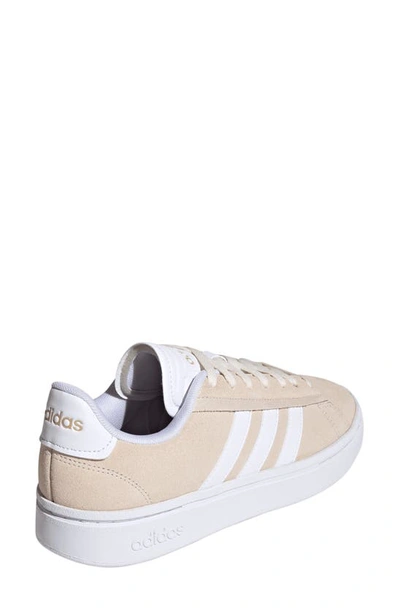 Adidas Originals Women's Grand Court Alpha Cloudfoam Lifestyle Comfort Casual Sneakers From Finish Line In White/ White/ Beige