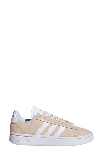 Adidas Originals Women's Grand Court Alpha Cloudfoam Lifestyle Comfort Casual Sneakers From Finish Line In White/ White/ Beige