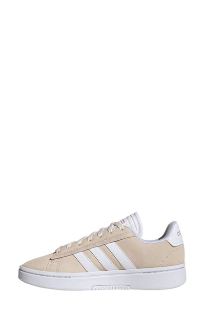 Adidas Originals Women's Grand Court Alpha Cloudfoam Lifestyle Comfort Casual Sneakers From Finish Line In White/ White/ Beige