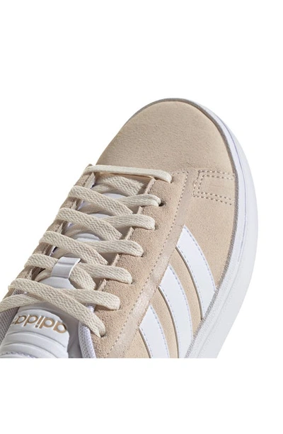 Adidas Originals Women's Grand Court Alpha Cloudfoam Lifestyle Comfort Casual Sneakers From Finish Line In White/ White/ Beige