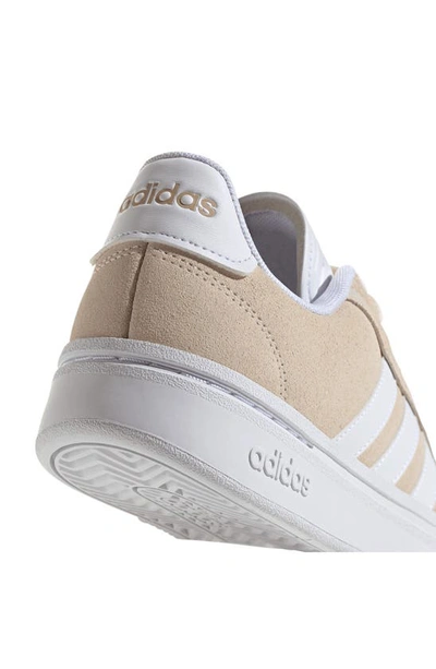 Adidas Originals Women's Grand Court Alpha Cloudfoam Lifestyle Comfort Casual Sneakers From Finish Line In White/ White/ Beige