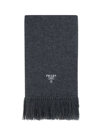 Shop Prada Scarf In Ardesia