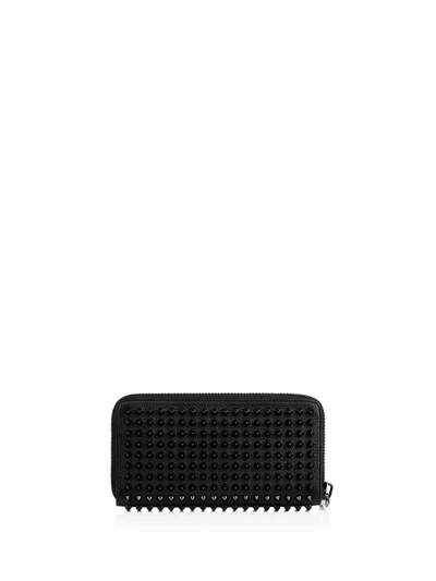 Shop Christian Louboutin Panettone Leather Wallet With Studs In Black