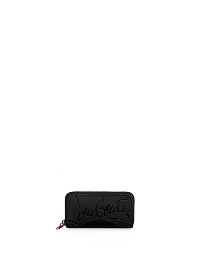 Shop Christian Louboutin Panettone Wallet In Grained Leather In Black