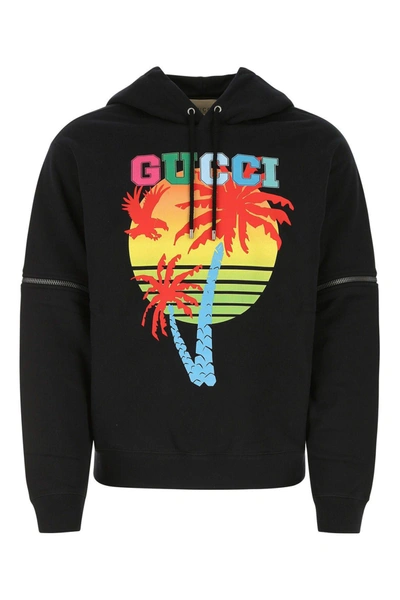 Shop Gucci Black Cotton Sweatshirt