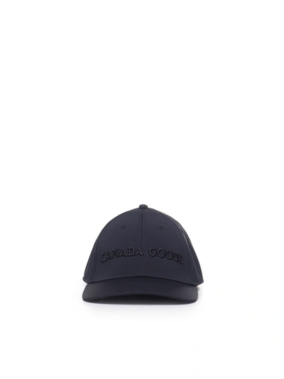 Shop Canada Goose Technical Hat With Lettering Logo In Black