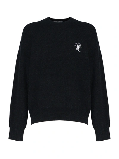 Shop Acne Studios Pullover With Embroidered Logo In Black
