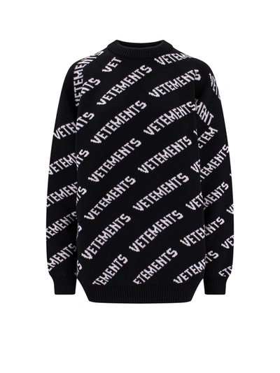 Shop Vetements Sweater In Black White