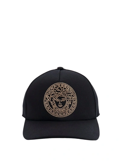 Shop Versace Hat In Black/gold