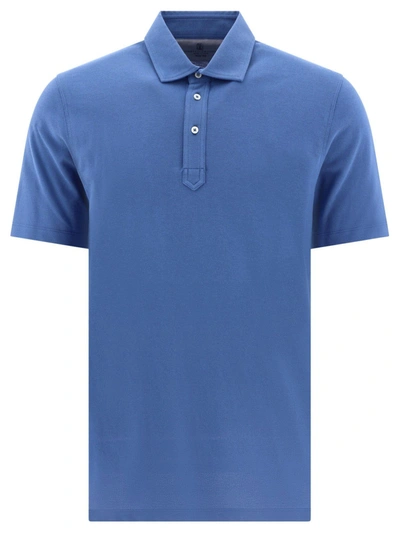 Shop Brunello Cucinelli Short-sleeved Polo Shirt In Blue