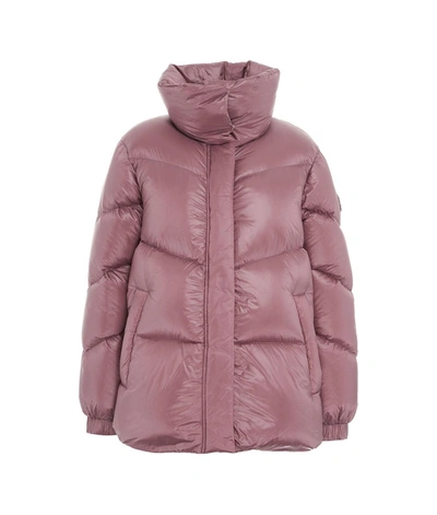 Shop Woolrich Aliquippa Funnel-neck Puffer Jacket In Blush Pink
