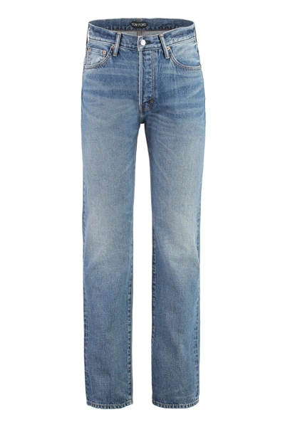 Shop Tom Ford 5-pocket Straight-leg Jeans In Denim