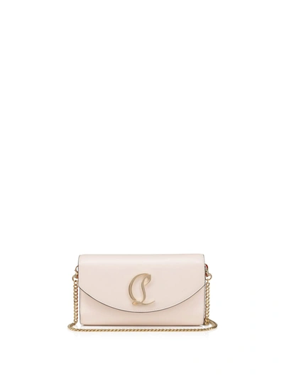 Shop Christian Louboutin Wallet On Chain In Calf Leather In Leche Gold