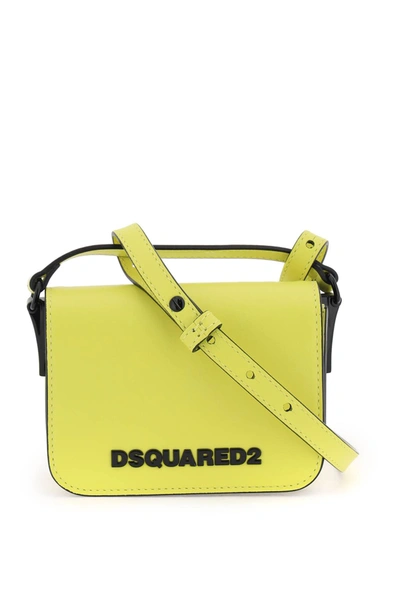 Shop Dsquared2 Logo Mini Crossbody Bag In Lime (yellow)