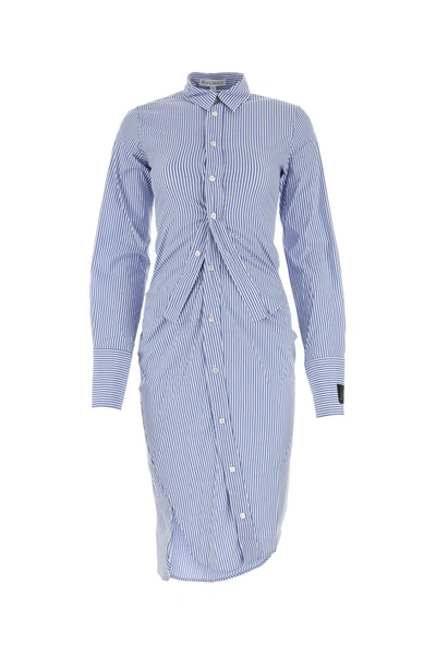 Shop Jw Anderson J.w. Anderson Printed Stretch Cotton Shirt Dress In Light Blue White